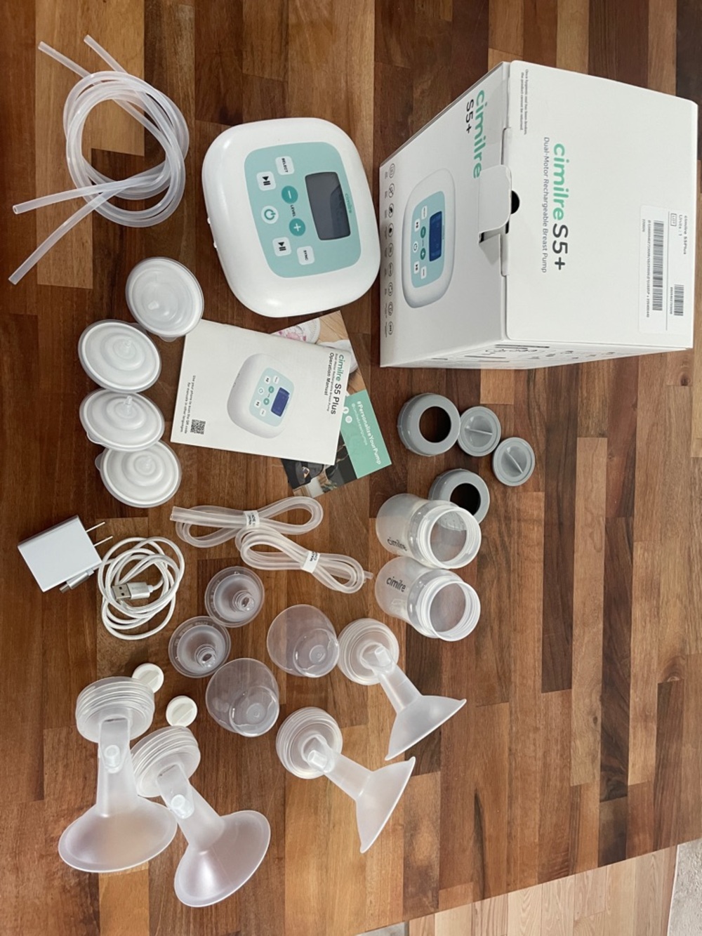 Cimilre S5+ Double Electric Breast Pump - White & Mint